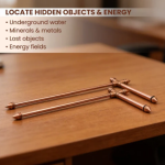 Premium Full Copper Dowsing Rods, Divining L Rods Pair Free Pendulum & Charts [Finding Underground Water, Gold, Lost Objects, Plot Energy Vastu]