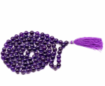 Purple Amethyst Necklace Japa Mala 108 + 1 Bead (Knotted) - Image 3