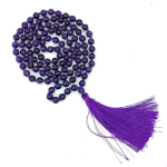 Purple Amethyst Necklace Japa Mala 108 + 1 Bead (Knotted) - Image 5