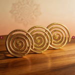 Brass Helix Vastu Remedies for North-West Main Door Entrance, Kitchen, Bedroom Vaastu Dosh Defects Nivaran Home, Office, Plot (3pc Set)