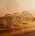 Brass Helix Vastu Remedies for North-West Main Door Entrance, Kitchen, Bedroom Vaastu Dosh Defects Nivaran Home, Office, Plot (3pc Set)
