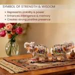 Indian Handicraft Marble Elephant Statue Pair [High Quality Marble] - Hand Carved & Hand Painted [Exclusive] - Image 4