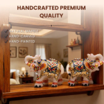 Indian Handicraft Marble Elephant Statue Pair [High Quality Marble] - Hand Carved & Hand Painted [Exclusive] - Image 5