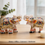 Indian Handicraft Marble Elephant Statue Pair [High Quality Marble] - Hand Carved & Hand Painted [Exclusive] - Image 6