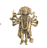 Brass Panchmukhi Hanuman Wall Hanging for Main Door Entrance – 4 Inch Idol