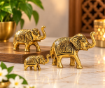 Golden Elephant Family Premium Feng Shui-Inspired Elephant Set - Image 2