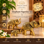 Golden Elephant Family Premium Feng Shui-Inspired Elephant Set - Image 3